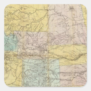 National Map Of The Territory Of The United States Square Sticker