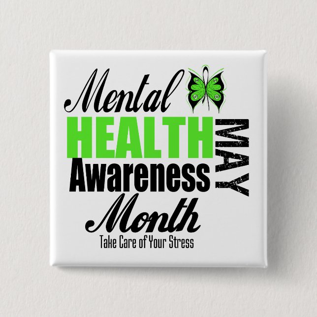National Mental Health Awareness Month 15 Cm Square Badge (Front)