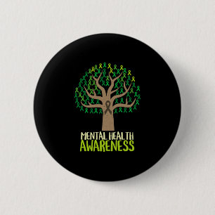 National mental health awareness month tree 6 cm round badge