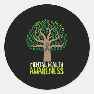 National mental health awareness month tree classic round sticker