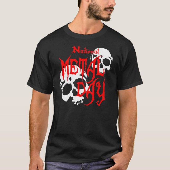 National Metal Day Skulls T-Shirt (Front)
