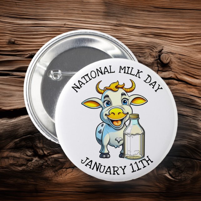 National Milk Day January 11th 6 Cm Round Badge (Creator Uploaded)