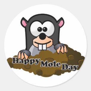 National Mole Day Classic Round Sticker