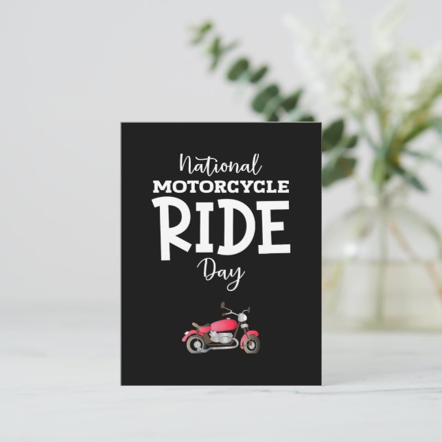 National Motorcycle Ride Day Sign  Postcard (Standing Front)