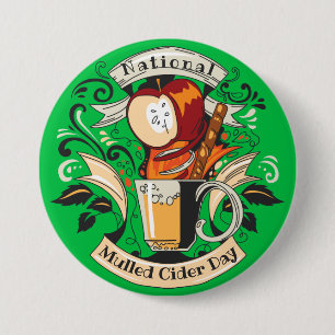 National Mulled Cider Day 7.5 Cm Round Badge