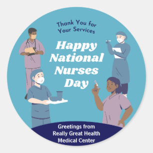 National Nurses Day Customizable Classic Round Sticker