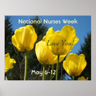 National Nurses Week poster Tulips Love May Nurse