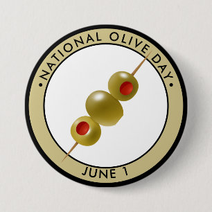 National Olive Day 7.5 Cm Round Badge