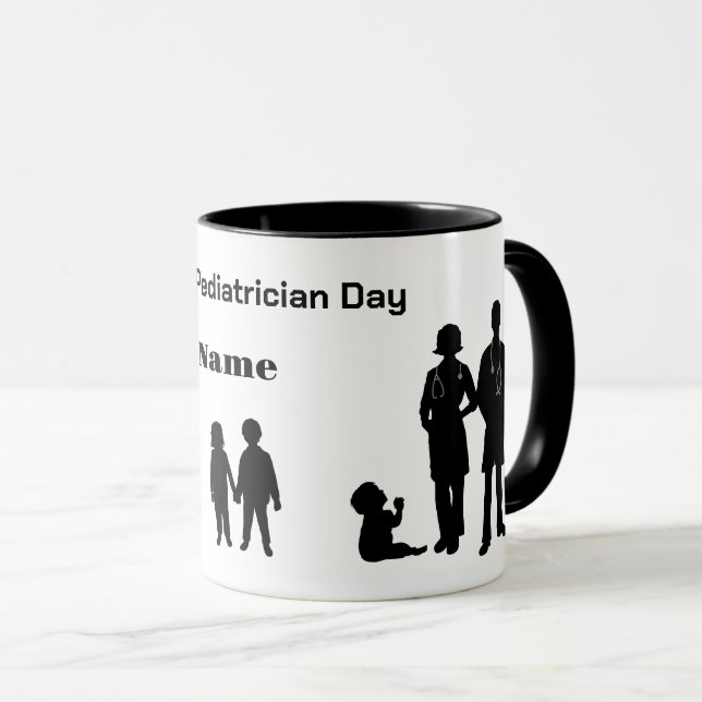 National Paediatrician Day Silhouettes Name Mug (Front Right)