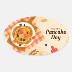 National Pancake Day Oval Sticker