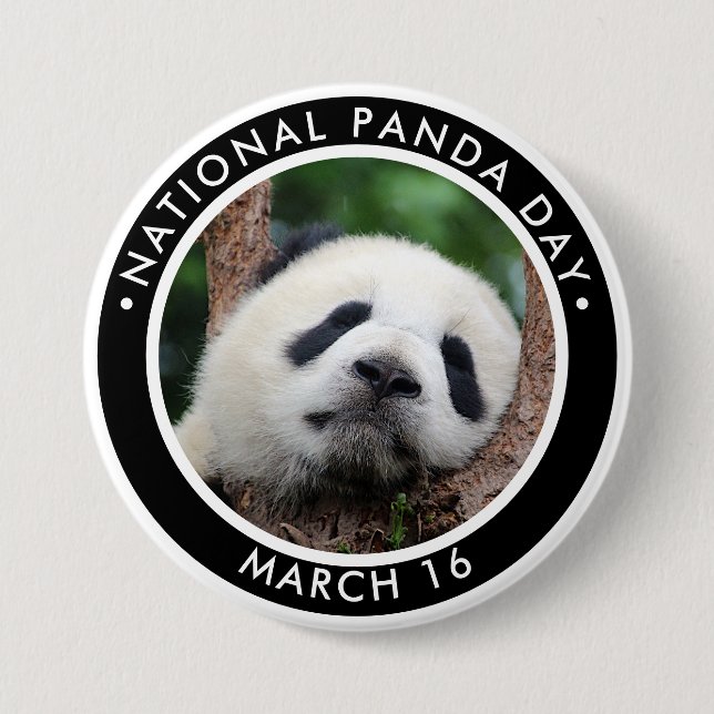 National Panda Day 7.5 Cm Round Badge (Front)