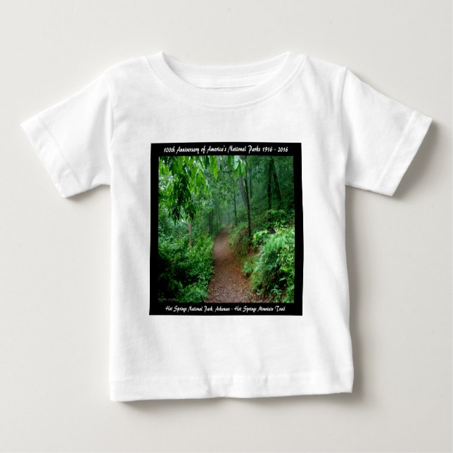 National Park Anniversary Hot Springs Mt Trail Baby T-Shirt (Front)