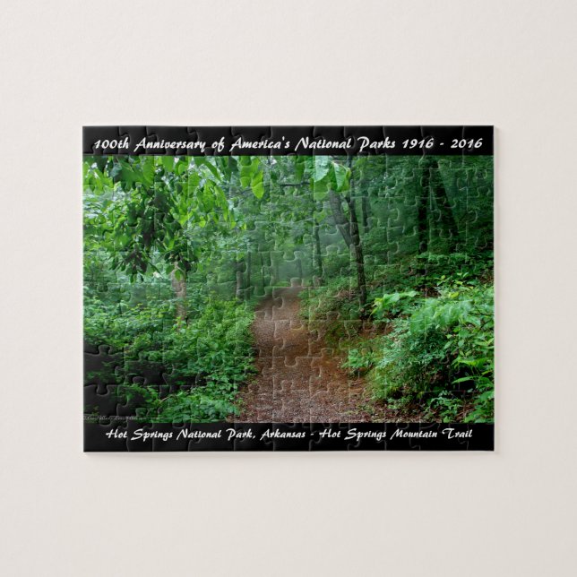 National Park Anniversary Hot Springs Mt Trail Jigsaw Puzzle (Horizontal)