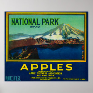 National Park Apple Crate LabelHood River, OR Poster