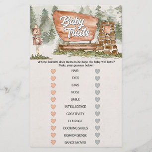 national park baby traits baby shower game