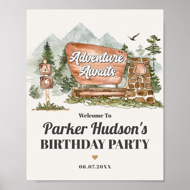 national park birthday party welcome sign (Front)