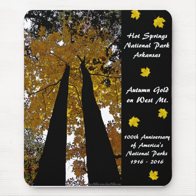 National Park Centennial Hot Springs Autumn Gold Mouse Pad (Front)