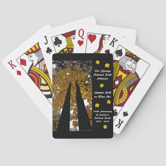 National Park Centennial Hot Springs Autumn Gold Playing Cards (Back)