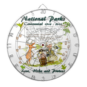 National Park Centennial Photographer Cartoon Dartboard
