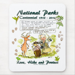 National Park Centennial Photographer Cartoon Mouse Pad