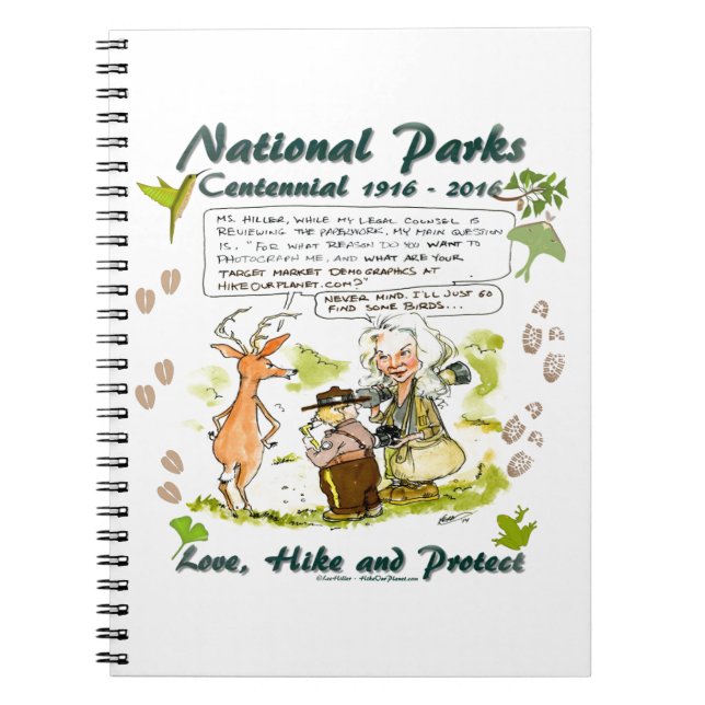 National Park Centennial Photographer Cartoon Notebook (Front)