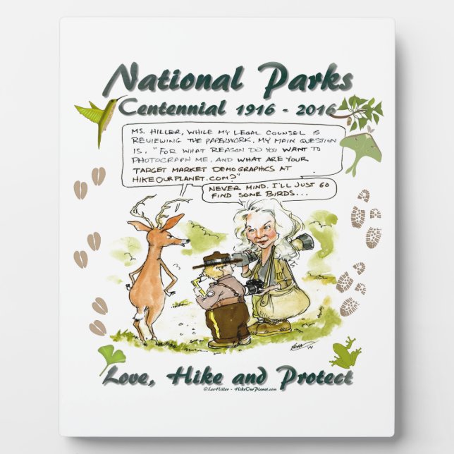 National Park Centennial Photographer Cartoon Plaque (Front)