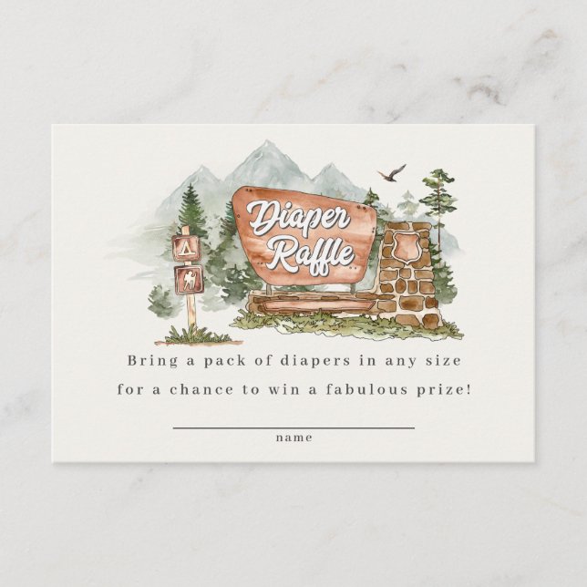 national park diaper raffle invitation insert (Front)