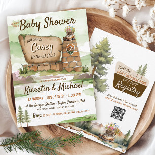 National Park Forest Adventure Neutral Baby Shower Invitation
