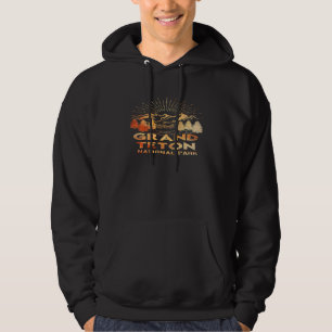 National Park Grand Teton Camping Skiing Vacation Hoodie