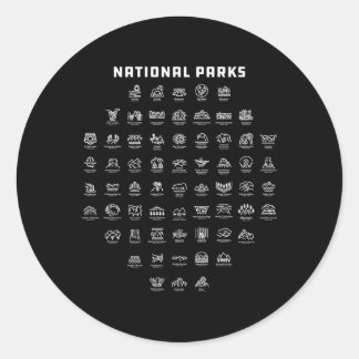 National Park Icons Classic Round Sticker