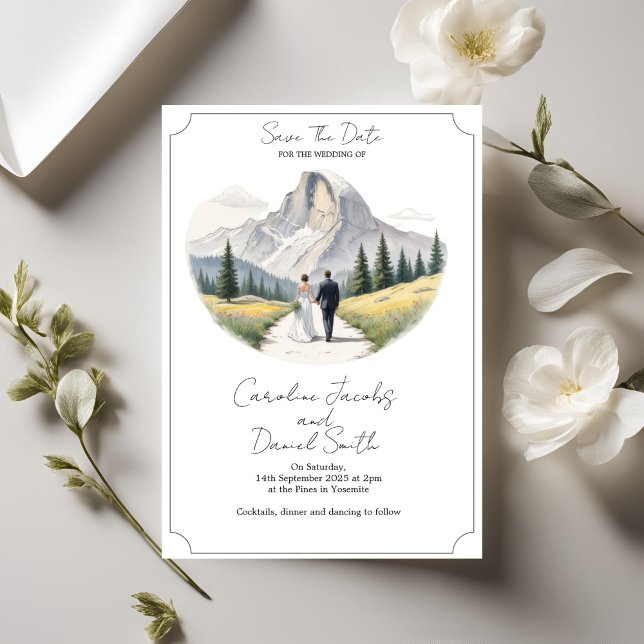 National Park Invitation, Yosemite Save Thed Date Invitation (National Park Themed- Party | Yosemite Invitation)