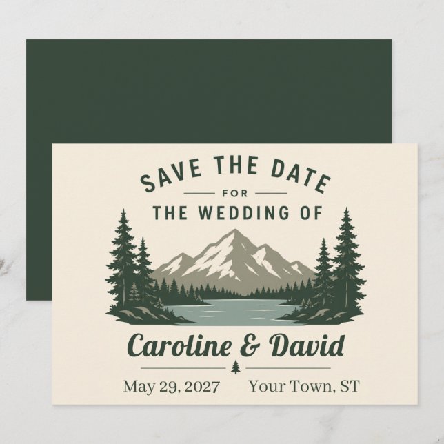 National Park Mountains Wedding Save the Date Invitation (Front/Back)