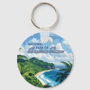 National Park of American Samoa Beach Rainforest Key Ring