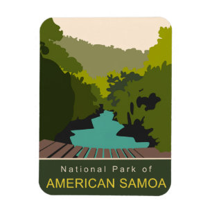 National Park of American Samoa Minimal Travel Art Magnet
