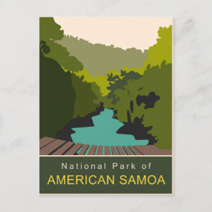 National Park of American Samoa Minimal Travel Art Postcard