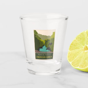 National Park of American Samoa Minimal Travel Art Shot Glass