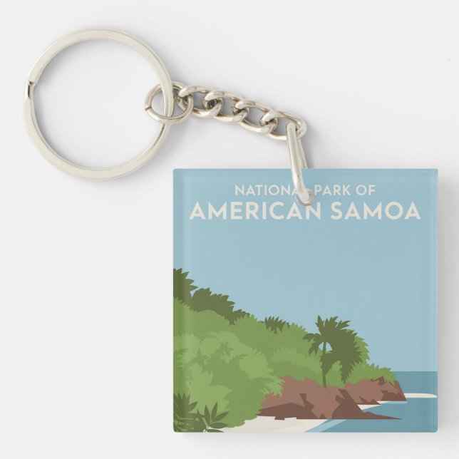 National Park of American Samoa Minimalist Key Ring (Front)