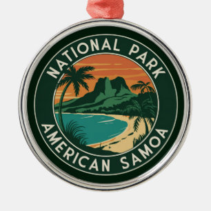 National Park of American Samoa Round Emblem Metal Ornament