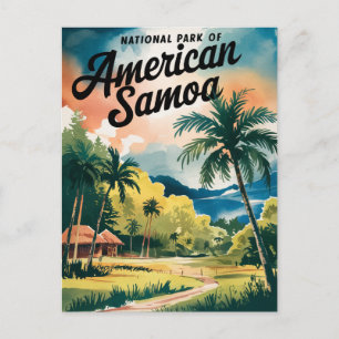 National Park of American Samoa - Watercolor Art - Postcard