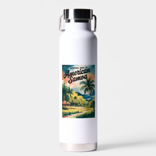 National Park of American Samoa - Watercolor Art - Water Bottle