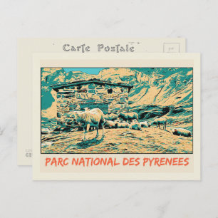 National park of Pyrenees France, sheeps Postcard