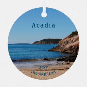 National Park Sand Beach Blue Acadia Metal Tree Decoration
