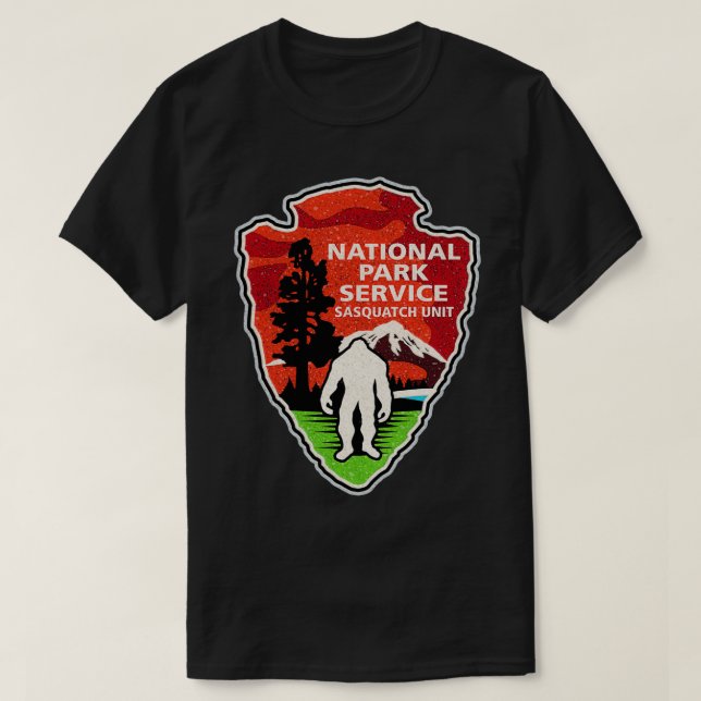 National Park Service Sasquatch Bigfoot Unit Arrow T-Shirt (Design Front)