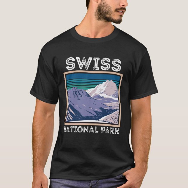 National Park Souvenir Swiss Alps Switzerland Moun T-Shirt (Front)