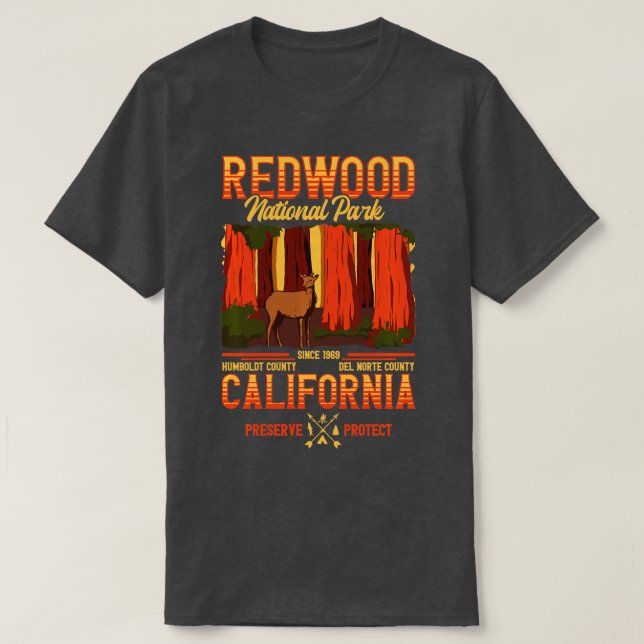 National Park Tee California Bear Redwood National (Design Front)