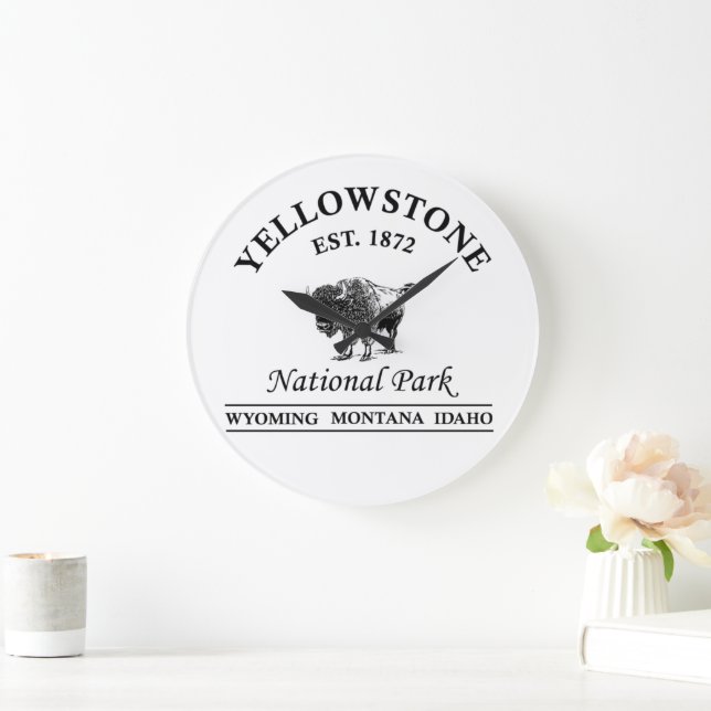 National Park Yellowstone  Large Clock (Home)