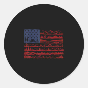 National parks american flag patriotic july 4th classic round sticker