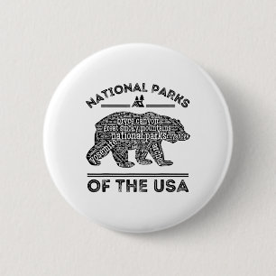 National Parks Bear Hiking Travel Camping Outdoors 6 Cm Round Badge