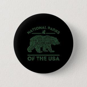 National Parks Bear Hiking Travel Camping Outdoors 6 Cm Round Badge
