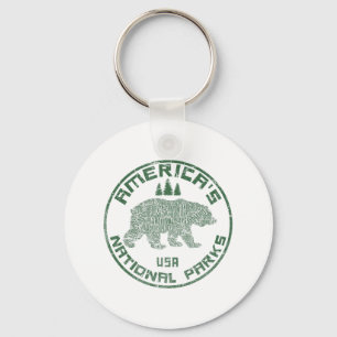 National Parks Bear Hiking Travel Camping Outdoors Key Ring